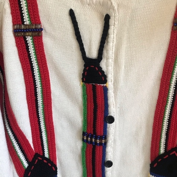 Unisex Vintage Michael Simon Suspenders Cardigan Sweater - Picture 8 of 11